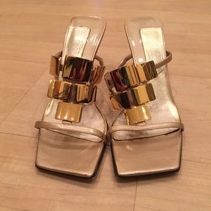 Nine West gold heels